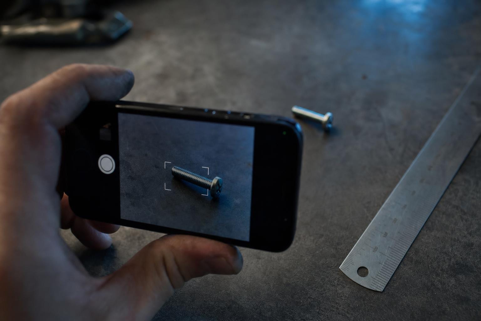 Capturing a fastener photo with a phone camera